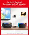 65W GaN3 AC Power Adapter Charger With 6.6 Ft Cable For Nintendo Switch Series OLED Lite Steam Deck OLED ROG Ally 4K TV Mode PD3.0 Game-Ready No-Fuss Fast Charge For PS4 Controller And Galaxy, wall outlet use