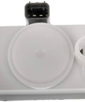 Top view of Evaporative Emissions System Leak Detection Pump Direct Replacement for select models, shown in white plastic.
