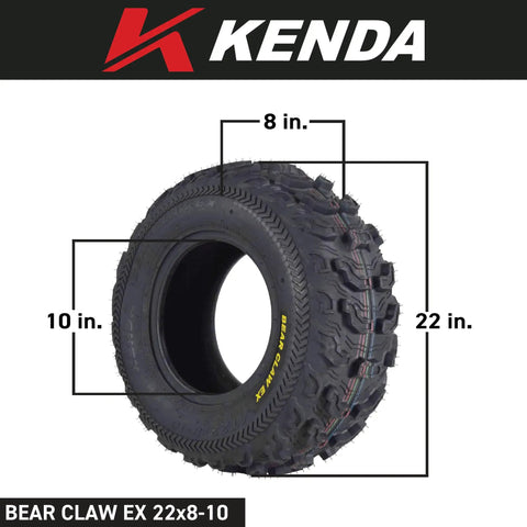 Bearclaw EX 22x8x10 Front ATV UTV SxS Tires 6 Ply Aggressive All Terrain Tread With Rim Saver Technology for rough trails