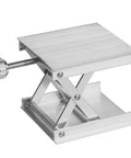 CALIDAKA lab scissor jack platform lift stand with ribbed top plate and adjustable screw