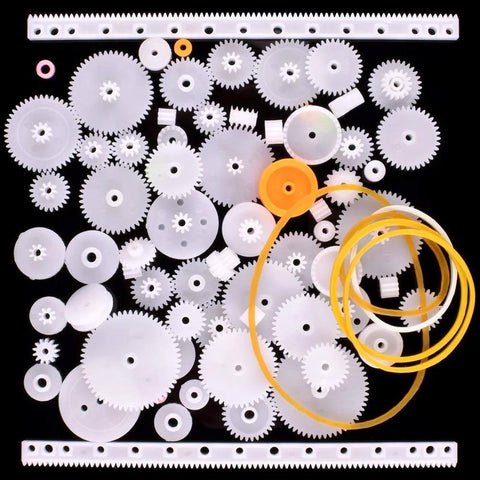 All In One Plastic Gear Kit For DIY Robots And Education 75 Piece Set Including Worm Gear Crown Gear Single Gear And Double Reduction Gears