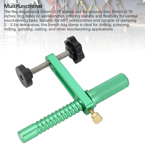 Two Pack 20mm Aluminum Bench Dog Woodworking Clamps For Handcrafts One Handed Operation Lightweight Durable Quick Hole Clamp