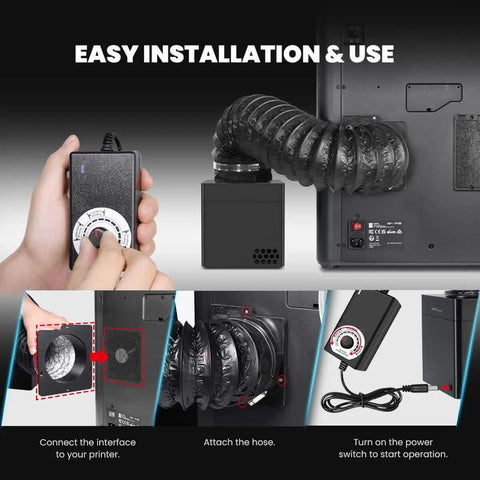 Pro Grade 3D Printer Filtration System With True HEPA H13 And Carbon Filter installation steps for Bambu Lab P1S X1C
