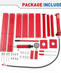 Components of 10 Ton Hydraulic Shop Press With Pressure Gauge And Plate, Pro Grade H-Frame Benchtop Press, Red