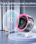 Desk Fan For Bedroom And Office With 100 Speed Levels And Digital Display Quiet Portable USB Fan with pink design on table