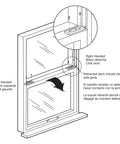 Diagram of 2-5/16 Inch White Plastic Spring Loaded Tilt Latch For Vertical Sliding Windows showing installation on sash