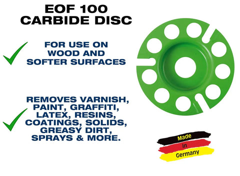 Heavy Duty Tungsten Carbide Milling Disc For EOF 100 Paint Remover, Pro Grade Gear, Pack Of 1, Made In Germany