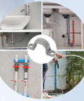 Heavy Duty Pvc Conduit Clamps For Half Inch Pipe - Pack Of 12 Rust Proof Weather Resistant Pipe Holders mounted on various pipes.