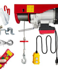 Electric hoist winch with wired and wireless remotes; 880 lb capacity; includes slings and mounting hardware