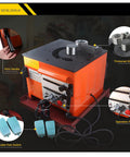 Heavy Duty Electric Rebar Bender One Quarter Inch Steel Bar Bending Machine 3000 Watt Pure Copper Motor features a firm handle and dual foot pedal.