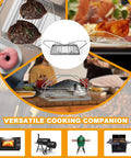 Adjustable Turkey Roasting Rack For Oven, Smoker, And Grill with V-shaped design holding variety of meats