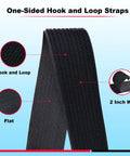 Close-up of two-inch wide hook and loop straps, highlighting texture and thickness, for organizers and fasteners.