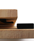 Side view of 10Pcs Corner Brace Hinge Fasteners For Kitchen Cabinets Wardrobe Beds Tables And Furniture Panels on wood panel