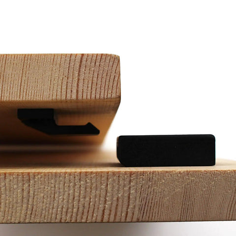 Side view of 10Pcs Corner Brace Hinge Fasteners For Kitchen Cabinets Wardrobe Beds Tables And Furniture Panels on wood panel
