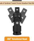 Universal Joint Impact Socket Set Three Piece With One Quarter Inch Drive, Three Eighths Inch Drive, And One Half Inch Drive, Heavy Duty Swivel Sockets In High Strength Steel For Auto, DIYers And Mechanical Jobs, Perfect For Manual Or Low Speed Power, 360° head