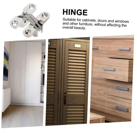 Operitacx zinc-alloy hidden cabinet hinge set, 2 pcs, thick design for wardrobes and tables