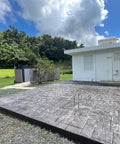 Patio with Slate Texture Concrete Stamps 24x24 Inches Pro Grade Durable Polyurethane Rigid Mats For Patios Driveways Walkways And DIY Projects Realistic Ashlar Stone Look Made In USA installed