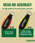 Throw Line Kit With Cordura Throw Weight And 180Ft Dyneema Rope showing 12 oz and 14 oz weights for accurate throws.