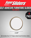 Slide Heavy Items With No Struggle Peel And Stick Floor Savers Round Furniture Sliders For Carpet Gliding Smoothly Over Area Rugs Zero Hassle When Shifting Couches Or Dressers In Warm Tan Shade Pack Of Four. Set of four 2.25-inch round tan sliders.