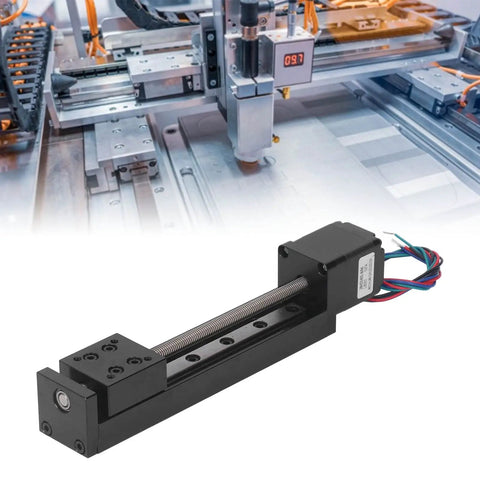 100mm Stroke Linear Slide Table With NEMA 11 Stepper Motor for DIY CNC Router and Precision Motion Control on a single rail