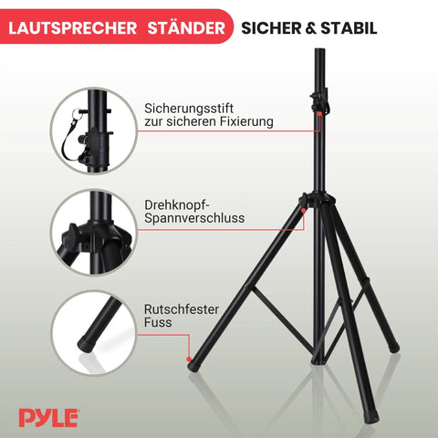 Universal Speaker Tripod Stand For Home Stage And Studio Adjustable 42 To 70 Inches 35mm Compatible Insert Durable Metal Construction