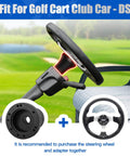 Slick Club Car DS Golf Cart Steering Wheel Adapter For 5 And 6 Hole Column shown attached to a steering column in golf cart.