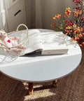 Heavy Duty Wooden Lazy Susan Rotating Dining Table Turntable Large Round Serving Platform For Kitchen And Restaurant Buffet Smooth Hand Polished Surface with teddy bear and book on white surface.