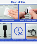 100 Pcs Self Adhesive Hook And Loop Cable Ties For Desk And Home Office Adjustable Cord Organizer installation steps