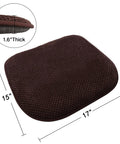 Brown U Shaped Foam Seat Cushion For Dining Chairs And Office 17 By 15 Inches Thick High Density Foam Non Slip Grip Close-up