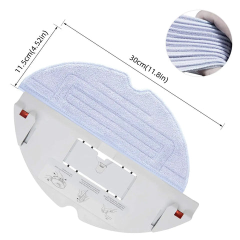 12 Pack Replacement Microfiber Mop Pads For S7 S7 Plus S7 MaxV S7 MaxV Plus S7 MaxV Ultra S7 Pro Ultra S8 S8 Plus Vacuum Robots VibraRise Wet Mop Cloths In Blue Gray