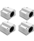 4 Pack 16Mm ID Linear Motion Ball Bearing Slide Block Aluminum Bushing For Linear Rail Guide Shaft In Printers And CNC Machines