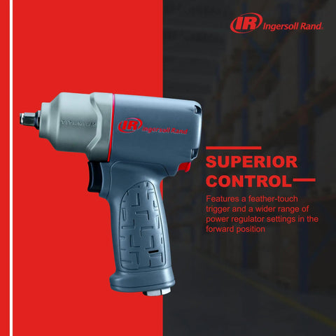 Beast Three Eighth Inch Air Impact Wrench With Three Hundred Foot Pound Torque, Pistol Grip, Titanium Hammer Case