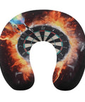 U Shaped Travel Neck Pillow For Long Haul Flights And Commutes, Premium Napping Support For Head And Neck with dartboard design