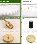 Comparison of white pleated ceramic shade and brass hardware features for Vintage Pendant Light with clear glass