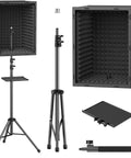 Pro Grade Microphone Isolation Shield for Studio With Tripod Stand Adjustable Height Up To 53.1 Inches Soundproof Vocal Booth Box