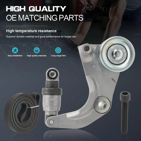 OE Replacement Belt Tensioner Assembly With Pulley And Serpentine Drive Belt Kit For 2007 2011 Honda Civic 1 8L Includes Bolt