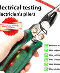 All In One Wire Stripper And Cable Cutter With Built In Voltage Tester For 12-250V AC DC Electrician Work Pliers Crimper Tool