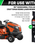 Z254F 54 Inch High Lift Mower Blades For Husqvarna Zero Turn Mowers Top Notch Replacement shown with riding mower