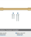 Champagne Bronze Destine Cabinet Pull 5-1/16 Inch Center-To-Center with installation screws included.