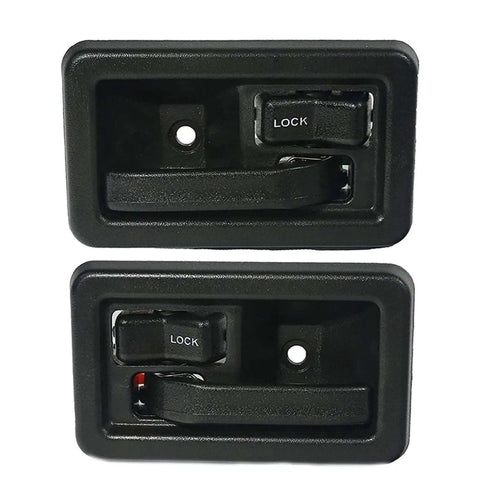 Premium Black Interior Door Handles For Jeep Wrangler 1991 To 2004 Front Pair Kit Replaces 55176383ae 55176382ae Durable Knob And Latch Set, pair