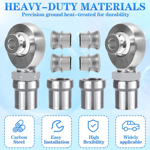 Slack Free 1.25 Inch Heim Joint Rod End Kit With Left And Right Hand Thread Spacers Tube Adapters Jam Nuts for durable suspension parts
