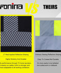 Comparison of heat-applied vs sewing reflective tape for High Visibility Long Sleeve Work Shirt For Construction And Road Work ANSI Class 3 Hi Vis