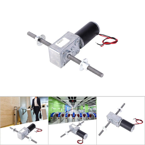 Dual Right Hand M8 Shaft Gear Motor For Lifts And Precision Motion Control, Flange Mounted, Geared Speed Reduction, Synchronized Coaxial Actuation, High Positional Accuracy, 17 To 1 Reduction, silver metal