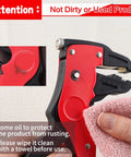 2 In 1 Automatic Wire Stripper And Cutter Self Adjusting Tool For 10 24 AWG Cables being wiped with a towel