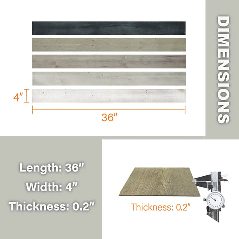 Reclaimed Barn Wood Peel And Stick Wall Panels For Rustic Accent Walls And Backsplash Easy Install Wood Planks dimensions guide