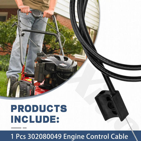 Engine Control Cable Replacement Part 302080049 For Power Smart Lawn Mower Fits Models 8621 8602 8618 V8618P B8721P