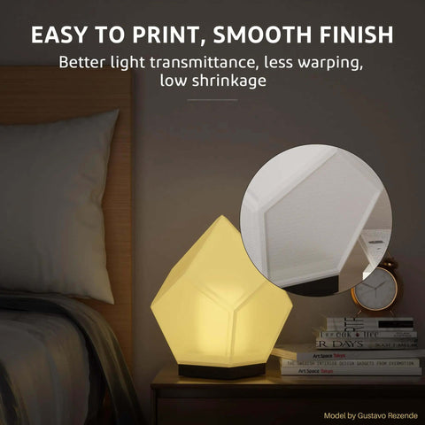 Lamp printed with Rapid PETG 1.75mm White Filament, 1kg Spool for 3D printing, showing smooth finish and light transmittance