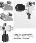 3500 PSI Scuba Tank Valve DIN Yoke Stainless Steel M18x1.5 Thread For Air Tanks Snorkeling And Diving
