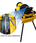 Detailed view of Heavy Duty One Horsepower Electric Pipe Threader Cutting Machine For Half To Four Inch Steel Tubing with adjustment scale.