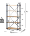 Image of Five Tier Wall Corner Storage Shelf Perfect For Bedroom And Kitchen Space Saving Bookshelf And Display Unit with measurements.